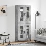 Tall plywood gray concrete sideboard 69.5x34x180 cm by vidaXL, Sideboards - Ref: Foro24-3198277, Price: 165,53 €, Discount: %