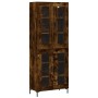 Aparador alto madera contrachapada roble ahumado 69,5x34x180 cm de vidaXL, Aparadores - Ref: Foro24-3198278, Precio: 162,49 €...