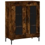 Aparador alto madera contrachapada roble ahumado 69,5x34x180 cm de vidaXL, Aparadores - Ref: Foro24-3198278, Precio: 162,49 €...