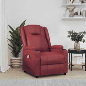 Sillón elevable cuero sintético rojo tinto de vidaXL, Sillones - Ref: Foro24-3124572, Precio: 377,99 €, Descuento: %