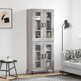 Aparador alto madera contrachapada gris sonoma 69,5x34x180 cm de vidaXL, Aparadores - Ref: Foro24-3198279, Precio: 165,99 €, ...