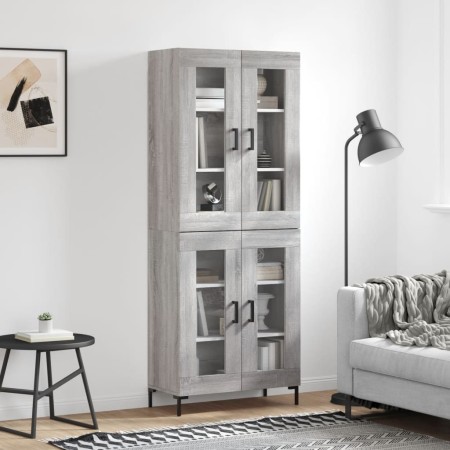 High sideboard sonoma gray plywood 69.5x34x180 cm by vidaXL, Sideboards - Ref: Foro24-3198279, Price: 162,59 €, Discount: %