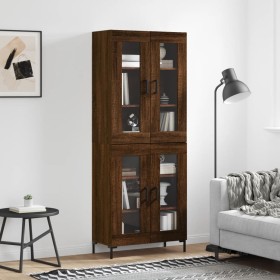 Tall oak brown plywood sideboard 69.5x34x180 cm by vidaXL, Sideboards - Ref: Foro24-3198280, Price: 166,16 €, Discount: %