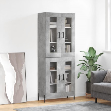 Concrete gray plywood tall sideboard 69.5x34x180 cm by vidaXL, Sideboards - Ref: Foro24-3198285, Price: 174,63 €, Discount: %