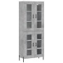 Aparador alto madera contrachapada gris hormigón 69,5x34x180 cm de vidaXL, Aparadores - Ref: Foro24-3198285, Precio: 174,63 €...