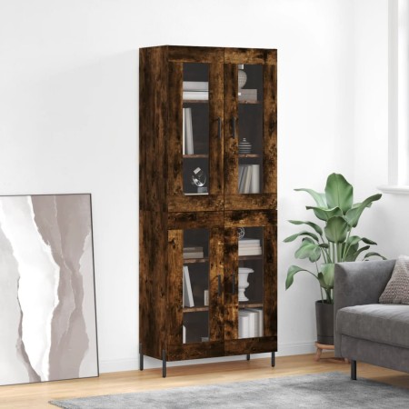 Aparador alto madera contrachapada roble ahumado 69,5x34x180 cm de vidaXL, Aparadores - Ref: Foro24-3198286, Precio: 169,94 €...