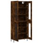 Aparador alto madera contrachapada roble ahumado 69,5x34x180 cm de vidaXL, Aparadores - Ref: Foro24-3198286, Precio: 169,94 €...