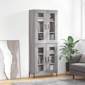 High sideboard sonoma gray plywood 69.5x34x180 cm by vidaXL, Sideboards - Ref: Foro24-3198287, Price: 174,99 €, Discount: %