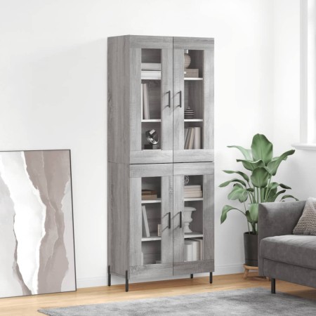 Aparador alto madera contrachapada gris sonoma 69,5x34x180 cm de vidaXL, Aparadores - Ref: Foro24-3198287, Precio: 174,59 €, ...