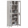 Aparador alto madera contrachapada gris sonoma 69,5x34x180 cm de vidaXL, Aparadores - Ref: Foro24-3198287, Precio: 174,59 €, ...