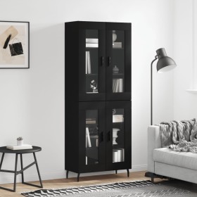 Tall black plywood sideboard 69.5x34x180 cm by vidaXL, Sideboards - Ref: Foro24-3198290, Price: 182,63 €, Discount: %