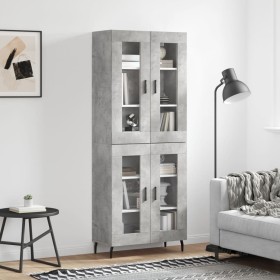 Aparador alto madera contrachapada gris hormigón 69,5x34x180 cm de vidaXL, Aparadores - Ref: Foro24-3198293, Precio: 157,64 €...