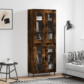 Aparador alto madera contrachapada roble ahumado 69,5x34x180 cm de vidaXL, Aparadores - Ref: Foro24-3198294, Precio: 178,57 €...