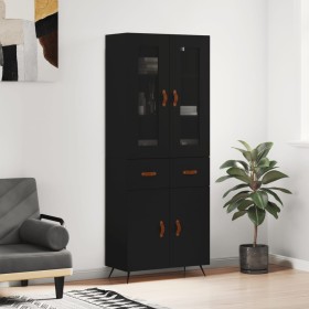 Aparador alto madera contrachapada negro 69,5x34x180 cm de vidaXL, Aparadores - Ref: Foro24-3198506, Precio: 165,99 €, Descue...