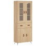 Aparador alto madera contrachapada color roble 69,5x34x180 cm de vidaXL, Aparadores - Ref: Foro24-3198508, Precio: 167,00 €, ...