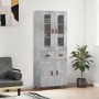 Concrete gray plywood tall sideboard 69.5x34x180 cm by vidaXL, Sideboards - Ref: Foro24-3198509, Price: 164,29 €, Discount: %