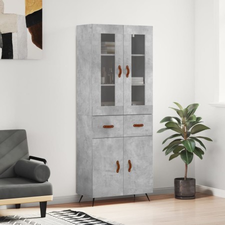 Concrete gray plywood tall sideboard 69.5x34x180 cm by vidaXL, Sideboards - Ref: Foro24-3198509, Price: 156,99 €, Discount: %