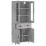 Aparador alto madera contrachapada gris hormigón 69,5x34x180 cm de vidaXL, Aparadores - Ref: Foro24-3198509, Precio: 156,99 €...