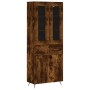 Aparador alto madera contrachapada roble ahumado 69,5x34x180 cm de vidaXL, Aparadores - Ref: Foro24-3198510, Precio: 155,99 €...