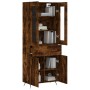 Aparador alto madera contrachapada roble ahumado 69,5x34x180 cm de vidaXL, Aparadores - Ref: Foro24-3198510, Precio: 155,99 €...