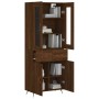 Tall brown oak plywood sideboard 69.5x34x180 cm by vidaXL, Sideboards - Ref: Foro24-3198512, Price: 182,92 €, Discount: %