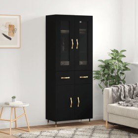 Tall black plywood sideboard 69.5x34x180 cm by vidaXL, Sideboards - Ref: Foro24-3198514, Price: 175,99 €, Discount: %