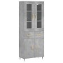 Aparador alto madera contrachapada gris hormigón 69,5x34x180 cm de vidaXL, Aparadores - Ref: Foro24-3198517, Precio: 161,85 €...