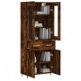 Aparador alto madera contrachapada roble ahumado 69,5x34x180 cm de vidaXL, Aparadores - Ref: Foro24-3198518, Precio: 165,99 €...