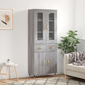 Aparador alto madera contrachapada gris sonoma 69,5x34x180 cm de vidaXL, Aparadores - Ref: Foro24-3198519, Precio: 167,99 €, ...