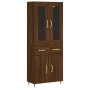 Tall oak brown plywood sideboard 69.5x34x180 cm by vidaXL, Sideboards - Ref: Foro24-3198520, Price: 160,99 €, Discount: %