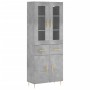 Aparador alto madera contrachapada gris hormigón 69,5x34x180 cm de vidaXL, Aparadores - Ref: Foro24-3198525, Precio: 167,98 €...