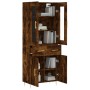 Aparador alto madera contrachapada roble ahumado 69,5x34x180 cm de vidaXL, Aparadores - Ref: Foro24-3198526, Precio: 159,72 €...