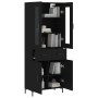 Aparador alto madera contrachapada negro 69,5x34x180 cm de vidaXL, Aparadores - Ref: Foro24-3198530, Precio: 172,74 €, Descue...