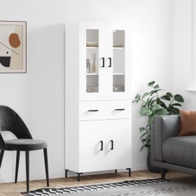 Tall white glossy plywood sideboard 69.5x34x180 cm by vidaXL, Sideboards - Ref: Foro24-3198531, Price: 187,82 €, Discount: %