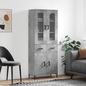 Tall plywood gray concrete sideboard 69.5x34x180 cm by vidaXL, Sideboards - Ref: Foro24-3198533, Price: 170,99 €, Discount: %