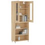 Aparador alto madera contrachapada color roble 69,5x34x180 cm de vidaXL, Aparadores - Ref: Foro24-3198708, Precio: 132,83 €, ...