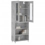 Aparador alto madera contrachapada gris hormigón 69,5x34x180 cm de vidaXL, Aparadores - Ref: Foro24-3198709, Precio: 134,03 €...