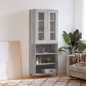 Aparador alto madera contrachapada gris sonoma 69,5x34x180 cm de vidaXL, Aparadores - Ref: Foro24-3198711, Precio: 138,55 €, ...