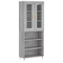 Aparador alto madera contrachapada gris sonoma 69,5x34x180 cm de vidaXL, Aparadores - Ref: Foro24-3198711, Precio: 140,51 €, ...