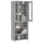 Aparador alto madera contrachapada gris sonoma 69,5x34x180 cm de vidaXL, Aparadores - Ref: Foro24-3198711, Precio: 140,51 €, ...