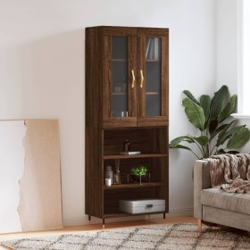 Tall oak brown plywood sideboard 69.5x34x180 cm by vidaXL, Sideboards - Ref: Foro24-3198712, Price: 131,99 €, Discount: %