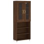 Aparador alto madera contrachapada marrón roble 69,5x34x180 cm de vidaXL, Aparadores - Ref: Foro24-3198712, Precio: 131,09 €,...