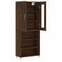 Aparador alto madera contrachapada marrón roble 69,5x34x180 cm de vidaXL, Aparadores - Ref: Foro24-3198712, Precio: 131,09 €,...