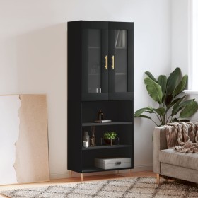 Aparador alto madera contrachapada negro 69,5x34x180 cm de vidaXL, Aparadores - Ref: Foro24-3198714, Precio: 137,99 €, Descue...