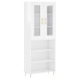 Aparador alto madera contrachapada blanco brillo 69,5x34x180 cm de vidaXL, Aparadores - Ref: Foro24-3198715, Precio: 160,93 €...