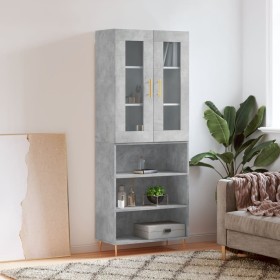 Concrete gray plywood tall sideboard 69.5x34x180 cm by vidaXL, Sideboards - Ref: Foro24-3198717, Price: 134,82 €, Discount: %