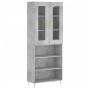 Aparador alto madera contrachapada gris hormigón 69,5x34x180 cm de vidaXL, Aparadores - Ref: Foro24-3198717, Precio: 134,62 €...