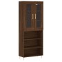 Tall oak brown plywood sideboard 69.5x34x180 cm by vidaXL, Sideboards - Ref: Foro24-3198720, Price: 136,99 €, Discount: %