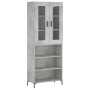 Aparador alto madera contrachapada gris hormigón 69,5x34x180 cm de vidaXL, Aparadores - Ref: Foro24-3198725, Precio: 139,99 €...