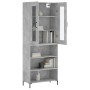 Aparador alto madera contrachapada gris hormigón 69,5x34x180 cm de vidaXL, Aparadores - Ref: Foro24-3198725, Precio: 139,99 €...